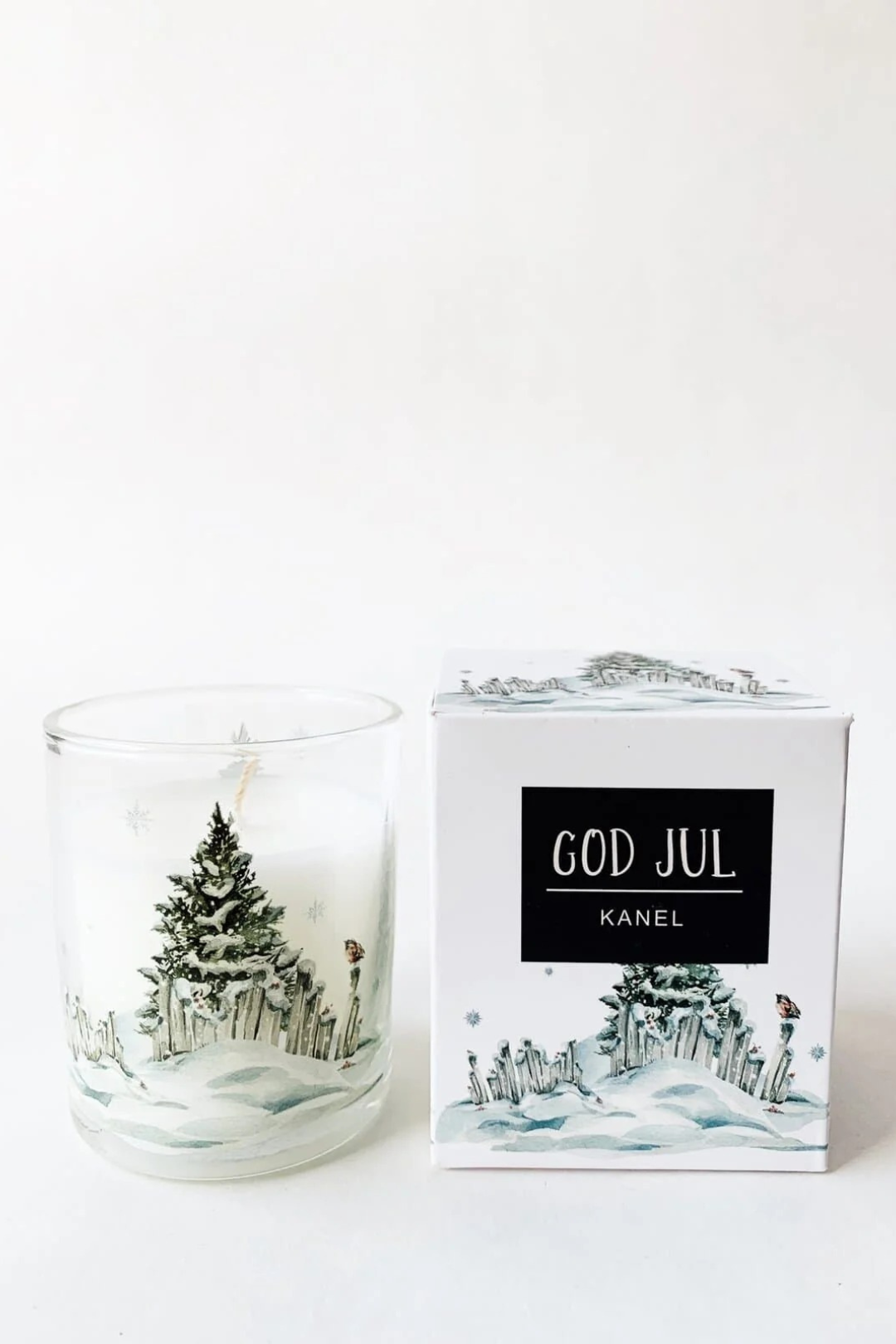 Duftlys i gaveeske 6x7cm «god jul» – kanel