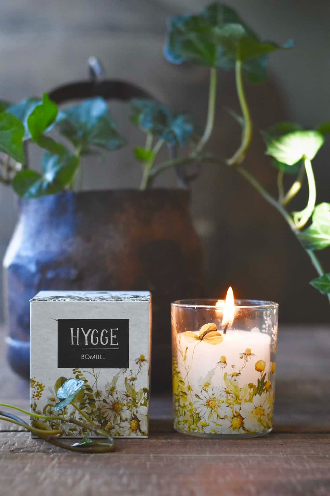 Duftlys i gaveeske 6x7cm "hygge" - bomull
