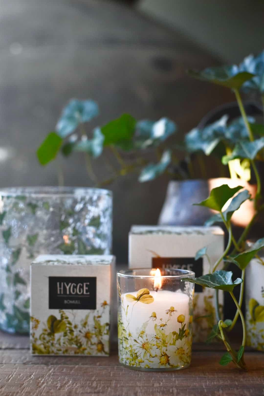 Duftlys i gaveeske 6x7cm "hygge" - bomull