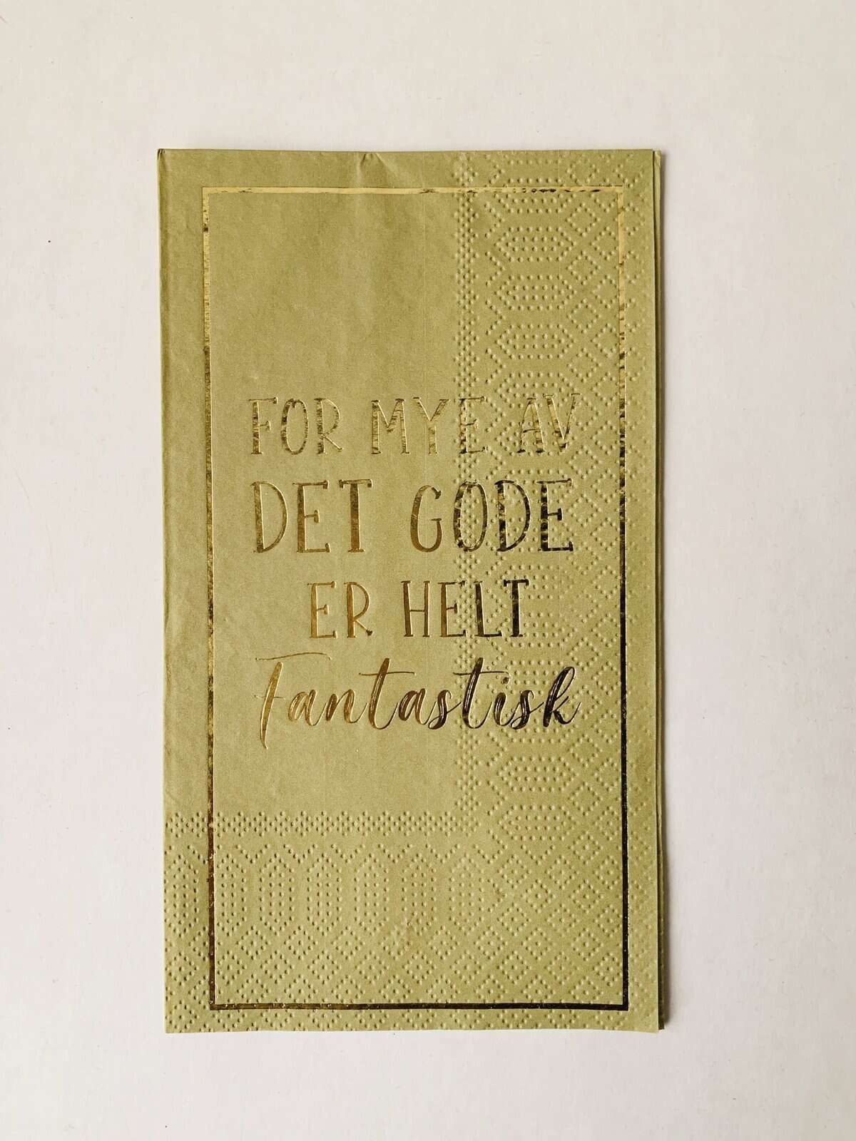 Serviett buffet "For mye av det gode" grønn