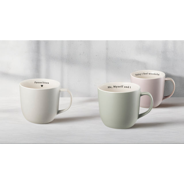 Nola - Krus "Favoritten" New Bone China 35cl Matt Grå